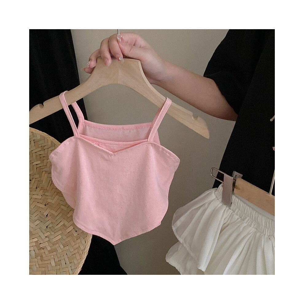 (Pink,150cm/59.06in)Ensemble vêtements été tendance pour fille avec jupe débardeur coeur rose et