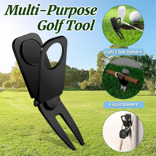 Golf Turf Tool Cigars Holder Magnetic Golf Tool Golf Fork 2