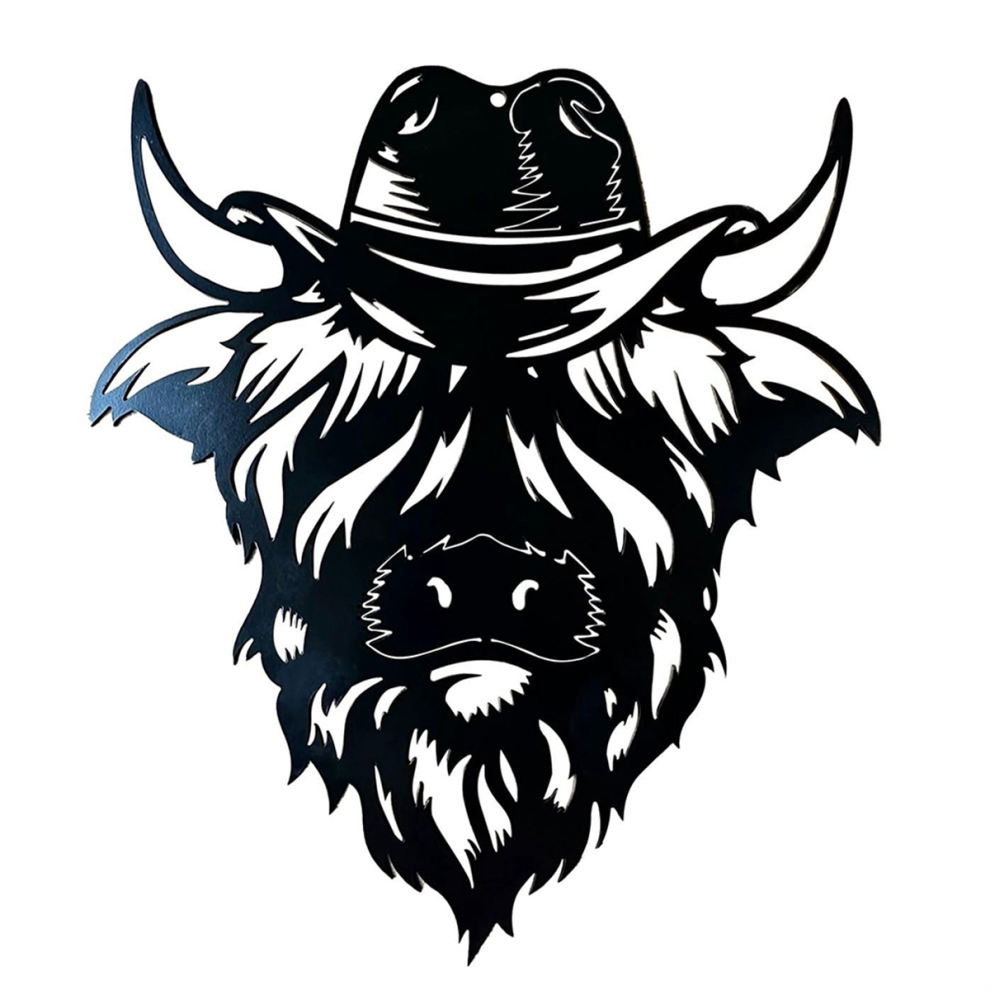 Letrero De Pared De Metal Con DiseñO De Vaca, Ideal Para DecoracióN De Vallas Al Aire Libre.-image