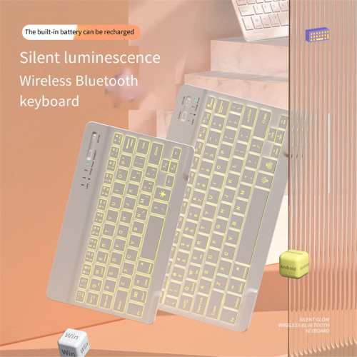 Teclado retroiluminado de 10 polegadas Bluetooth portátil Mini teclado silencioso B 2