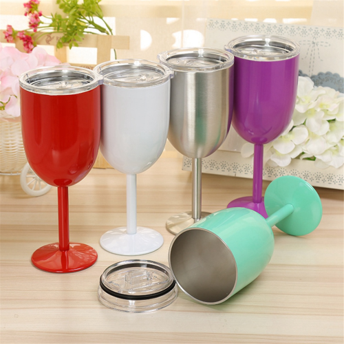 Wine Glass Stainless Steel Double Layer Goblet White 1