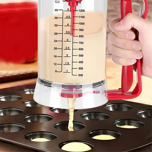 Διανομέας ζύμης για τηγανίτες 900ml Διανομέας χειρός για cupcakes 2