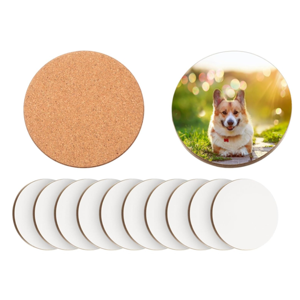 12 Pcs Sublimation Untersetzer 4X4 Zoll Hartfaserplatte Untersetzer Kork-image