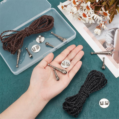 Κορδόνια Bolo Tie 5 γιάρδων, ανταλλακτικά καπάκια αγκράφα 2