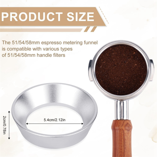 54mm Espresso Dosing Funnel Puck Screen Kit with 2 Filter 2