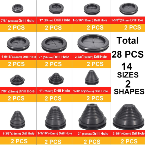 Rubber Grommets Wire Protection,Firewall Solid Closed Hole 2