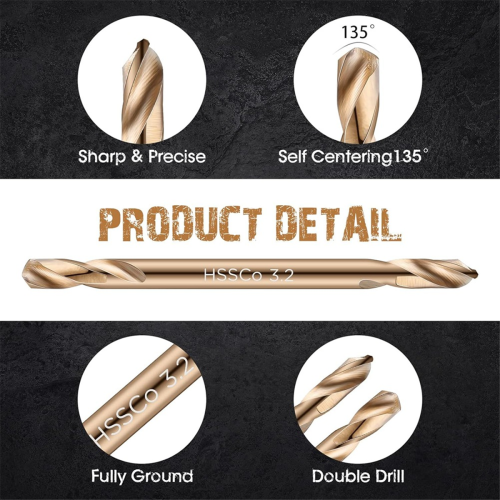 Cobalt Drill Bits Double End Drill Bits for Hardened Steel Wood Cast 1