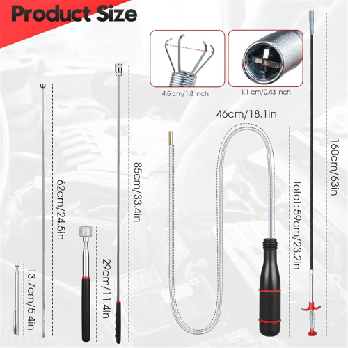 4 Pack Telescoping Magnet Pick-up Tool Set 1