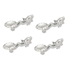 Eetstokjeshouder, legering, retro draak, eetstokjesrek, zilver, 4 stuks