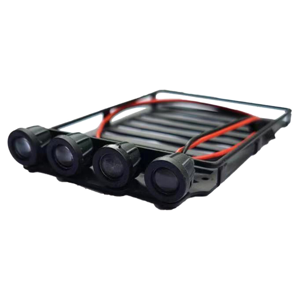 Roof Rack Luggage Carrier With Spotlights For Scx24 1/24 Rc Car,Round Black 4852522492339