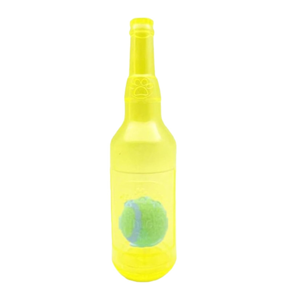 Jouet à mâcher pour chien avec bouteille d'eau et balle jaune