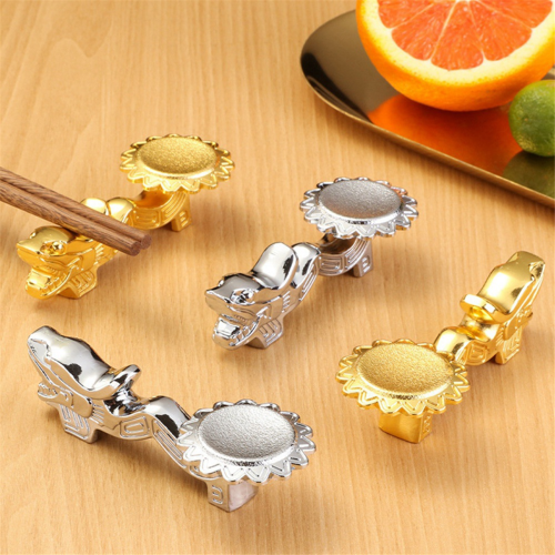 Θήκη για Chopsticks Retro Dragon Chopsticks Rack, Χρυσή & Ασημένια 4 τεμάχια 2