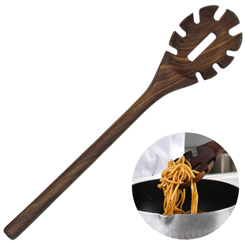 Walnut Wood Spaghetti Pasta Server Long Handle Wooden Pasta Spoon 1