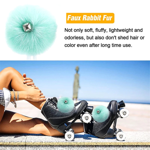 10 peças de pompons de patins com guizos - 3,1 polegadas (5 cores) 2