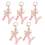 Porte-clés pendentif lettre Y rose mignon avec initiale, porte-clés papillon 1