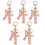 Porte-clés pendentif lettre T rose mignon avec initiale, porte-clés papillon 1