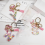 Pendentif lettre U rose mignon porte-clés initiale porte-clés papillon 6