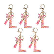 L type letter keychain cute initial letter keychain handle pendant