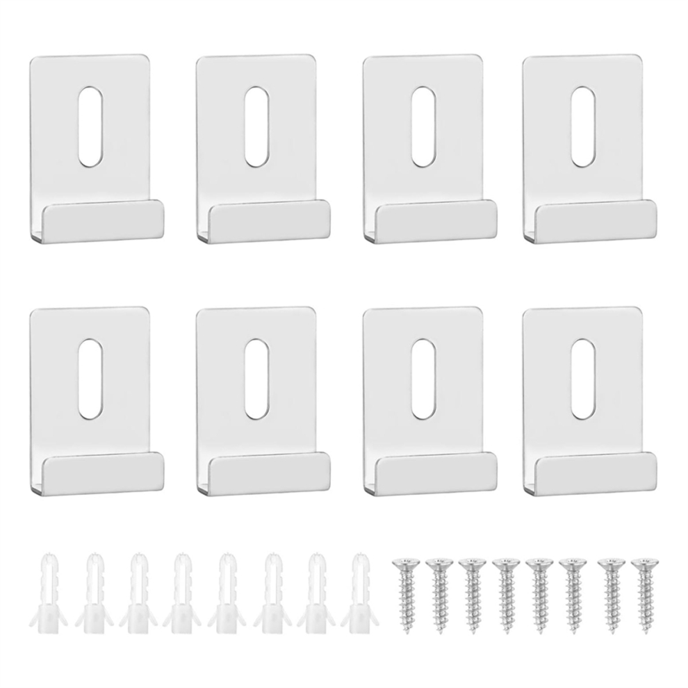 8Pcs Mirror Clips For Wall Mounting, Metal Mirror Holder Clips Hooks 4852522419169
