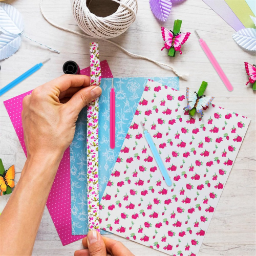 12 τεμάχια εργαλεία quilling χαρτιού με εγκοπές, κιτ ρολού, curling quilling 1
