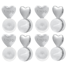 8PCS Earring Backs for -Ears,White Gold