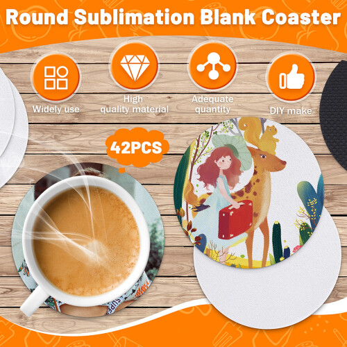 Round Sublimation Blank Coaster Sublimation Blank Coaster 42Pcs 2