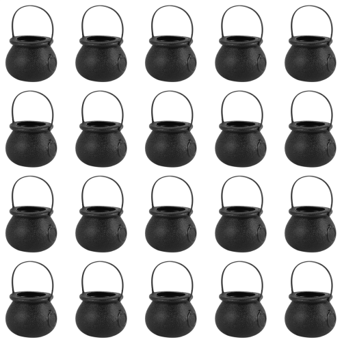 20 Pcs Candy Kettles Witch Skeleton Cauldron Holder Pot with Handle 1