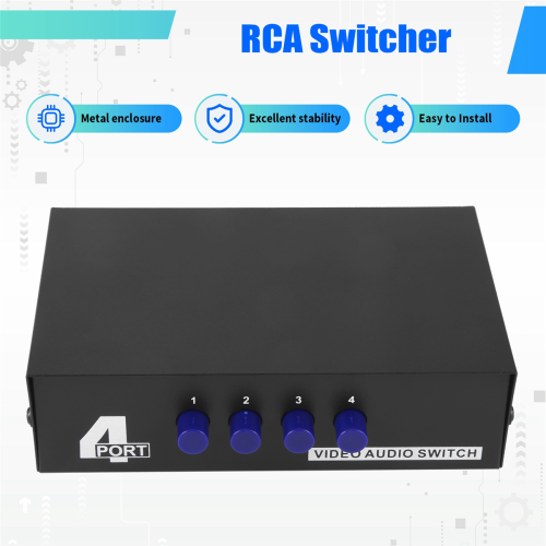 Κουτί επιλογής ήχου AV Switcher 4 θυρών L/R για κονσόλες παιχνιδιών DVD STB 2