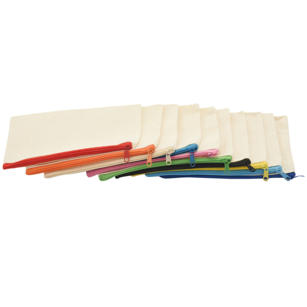 Sem Marca 40 Pcs Canvas Zipper Bags Pencil Pouch Makeup Bags Canvas Bag (S)