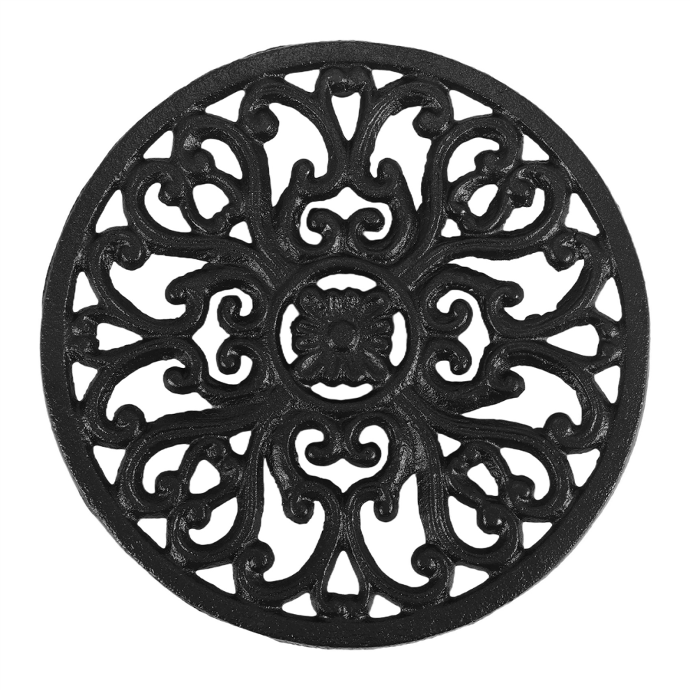 Dessous de plat rond en fonte 6,7 pouces, isolant thermique, antidérapant