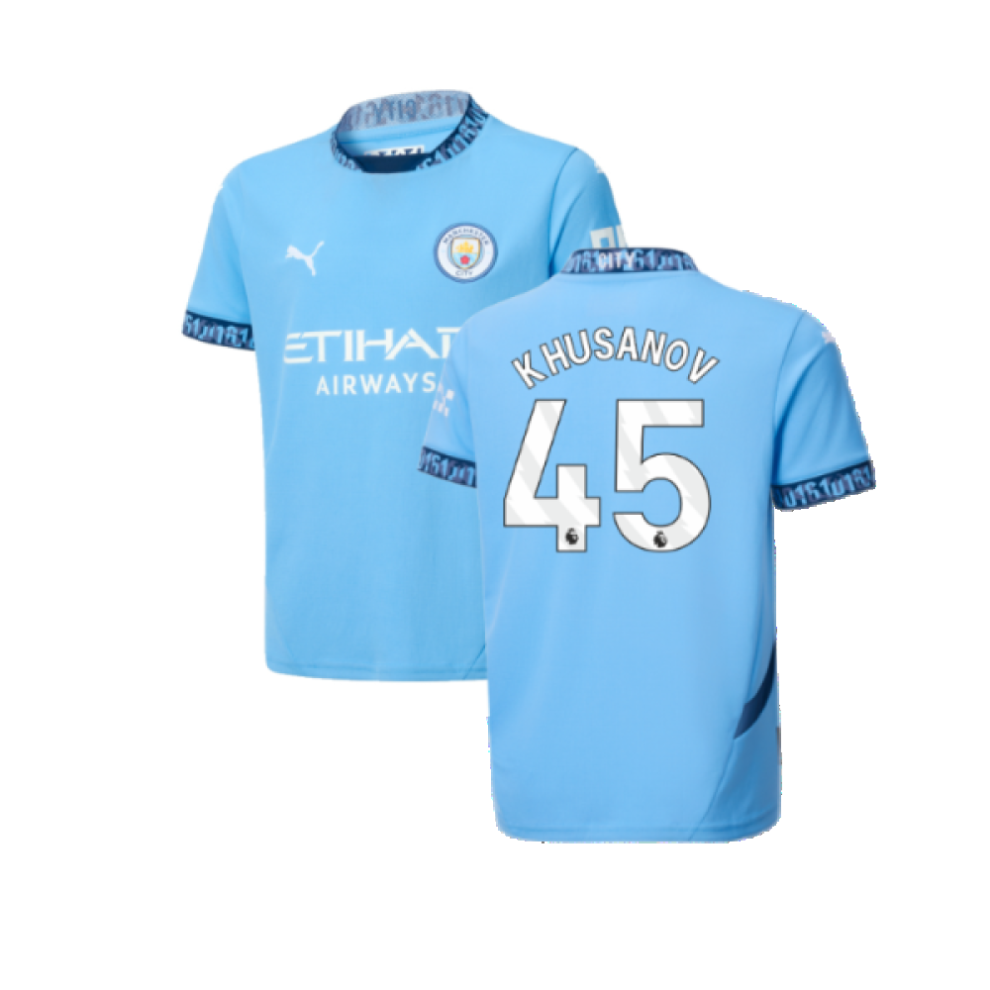 Puma (Xlb) 2024-2025 Man City Home Shirt (Kids) (Khusanov 45)