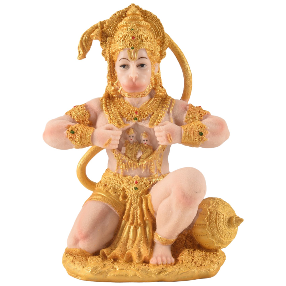 Sem Marca Hanuman Statue Indian Lord Sculpture India Figurine Collection Gold