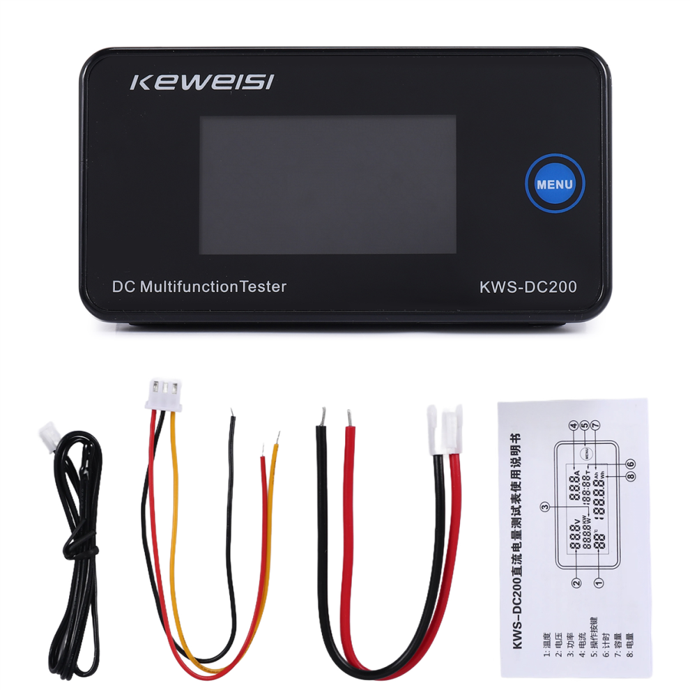 Keweisi Dc 0-200V Voltmeter Ammeter Kws Power Energy Meter,10A 4853226339500