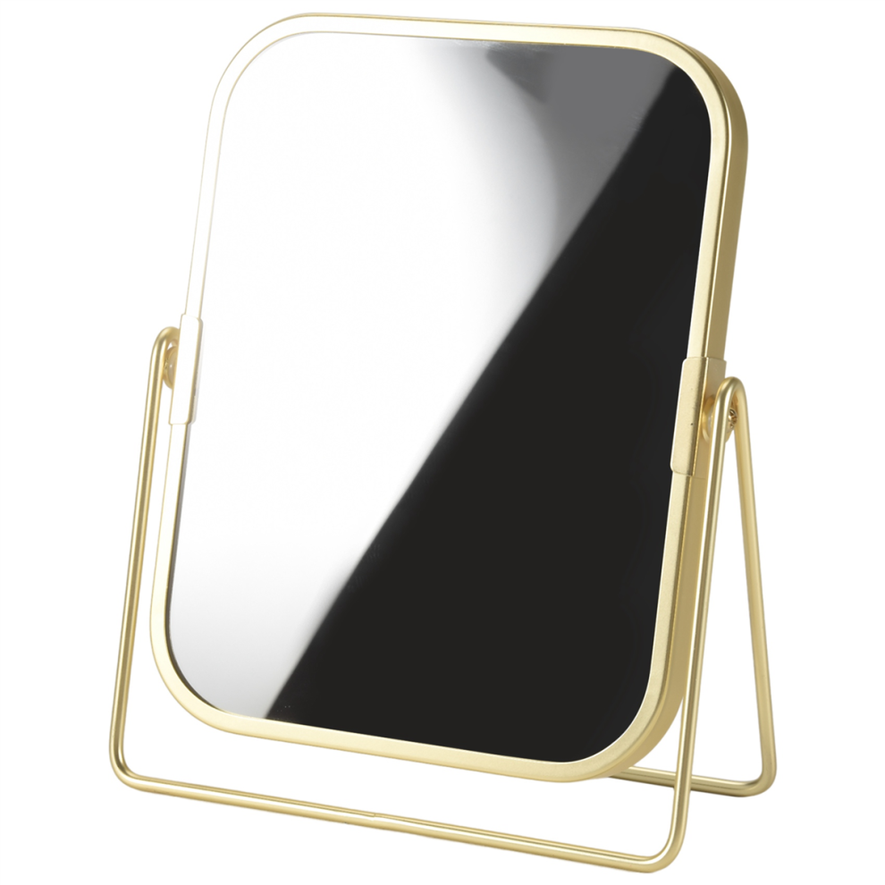 Miroir de maquillage de courtoisie avec support en métal, miroir de table pivotant pour bureau