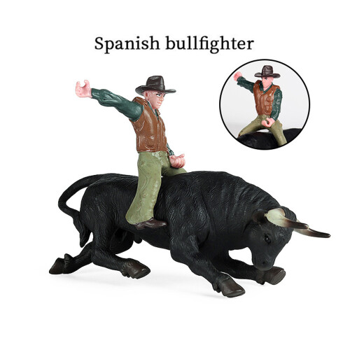 Συλλεκτικό παιχνίδι PVC με ζωάκια Rodeo Bull με αναβάτη για παιδιά 2