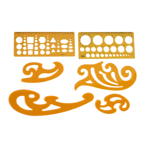 6 Pcs Curve and Template Ruler Set for Personal Drawing and Drafting