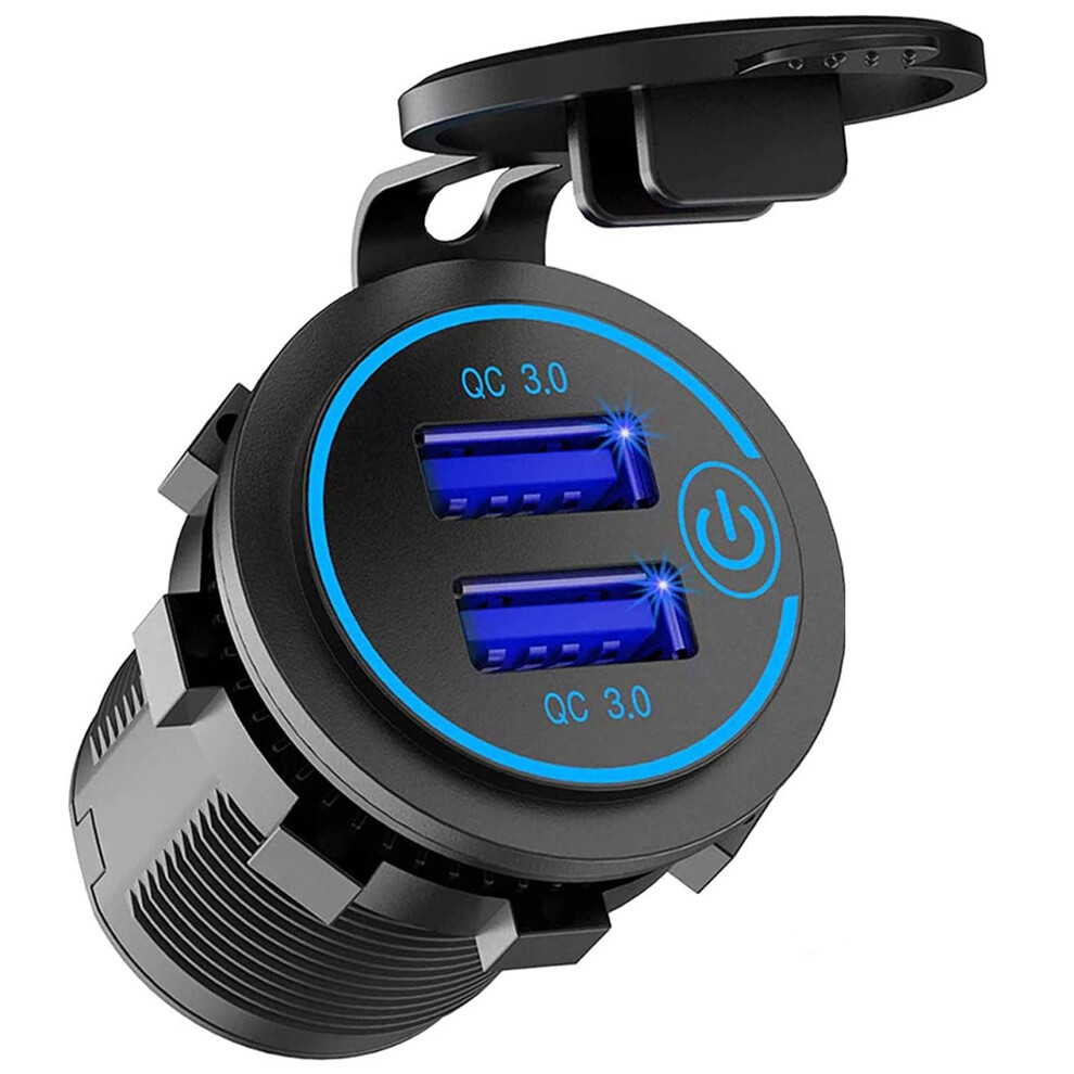 12V Usb Outlet, Dual Qc 3.0 Usb Car Charger (With 1.1Inch Puncher) 4854041938497