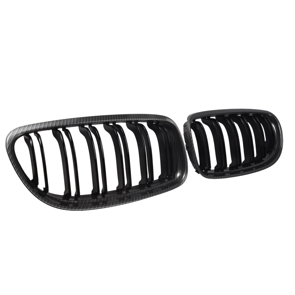 Car Carbon Fiber Glossy Grill For- 3 Series 2009-2011 Black 4854041941602