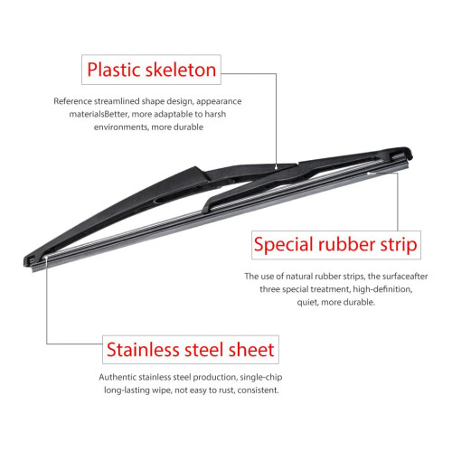Rear Wiper Arm Set - Back Windshield Wiper Arm Blade Set for 2