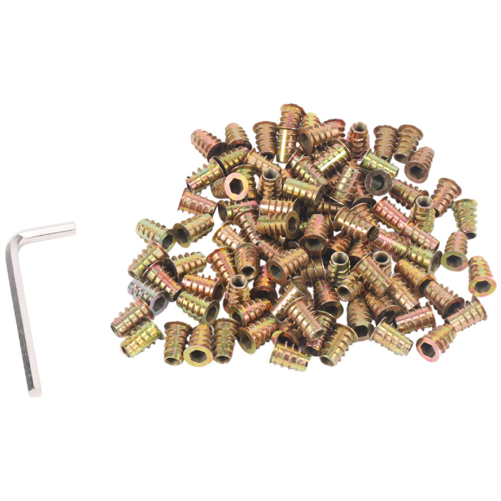 100Pcs M6 X 15Mm Furniture Screw In Nut Threaded 4854041948908
