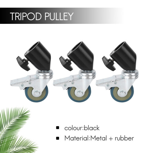 3PCS 22mm Universal Caster Tripod Pulley for Light Stands/Studio Boom 2