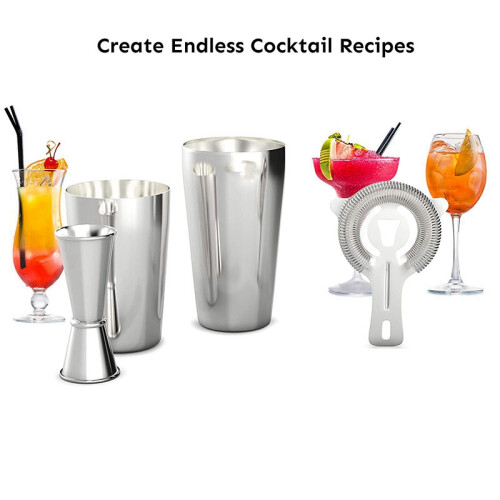 Cocktail Shaker Set: Cocktail Strainer and Jigger Set. 1