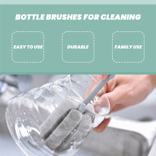 1Pc Sponge Brush Milk Bottle Cup Cup Brush Plastic Long Handle 1
