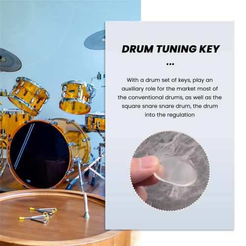 Drum Damper gel 6 pack with One Drum Tuning Key pack 1 2