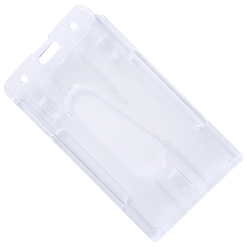 Paquete De 3 Portatarjetas De Identificación Con Ventanas De Doble Cara De Plastico Duro Vertical Para