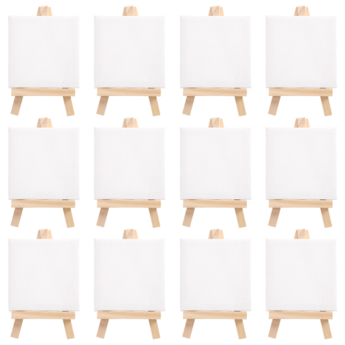 Conjunto de mini telas de 3 polegadas x 3 polegadas e mini cavalete de 5 polegadas para artistas 1