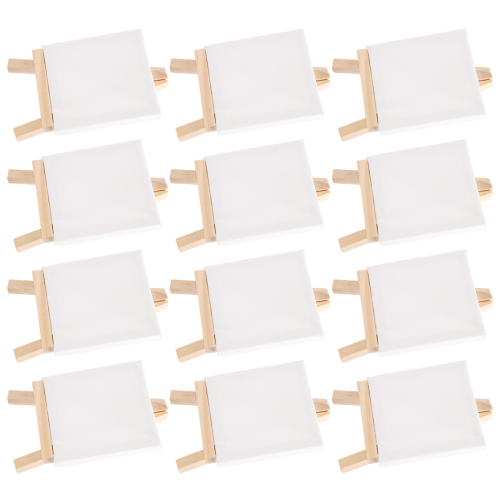 Conjunto de mini telas de 3 polegadas x 3 polegadas e mini cavalete de 5 polegadas para artistas 2