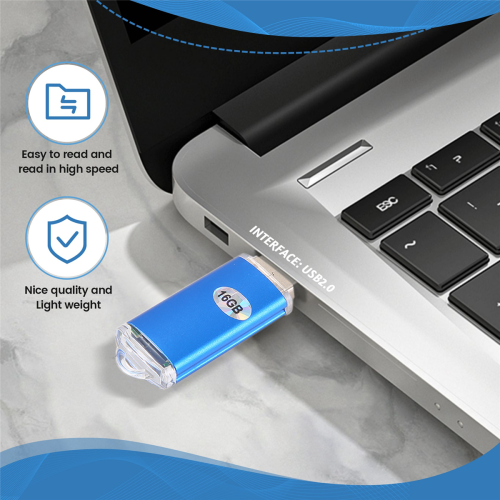 USB Memory Stick Flash Pen Drive U Disk for PC TV Blue 16GB 2