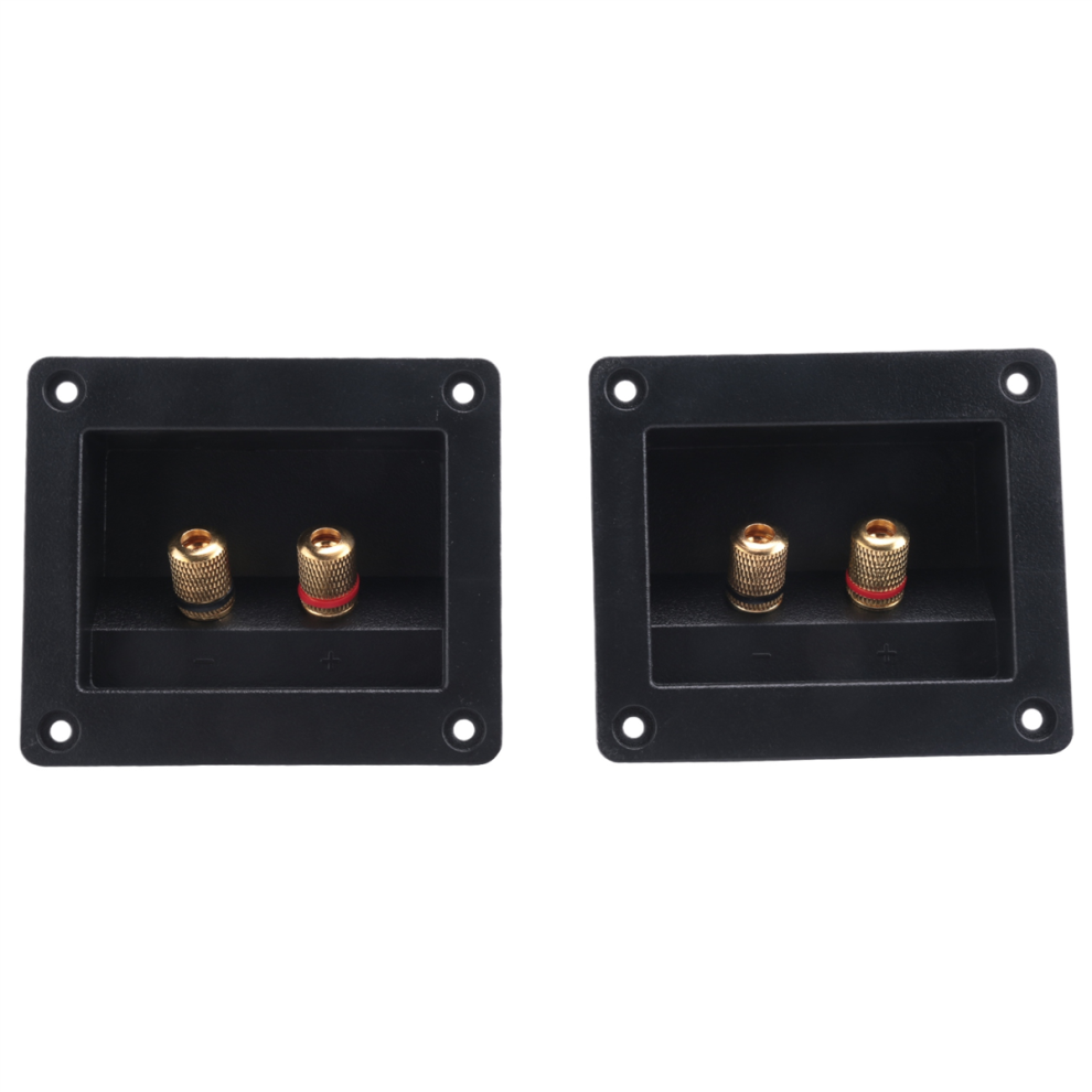 2Pcs Diy Home Car Stereo 2-Way Speaker Box Binding Post 93X80mm Black 4854041976888