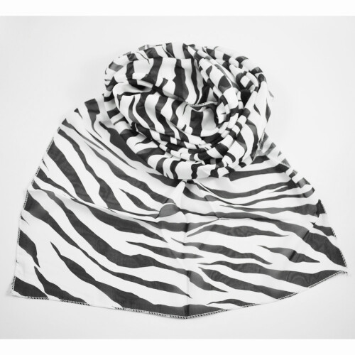 Black White Chiffon Strips Striped Scarves Wrap Pashmina Gift 2